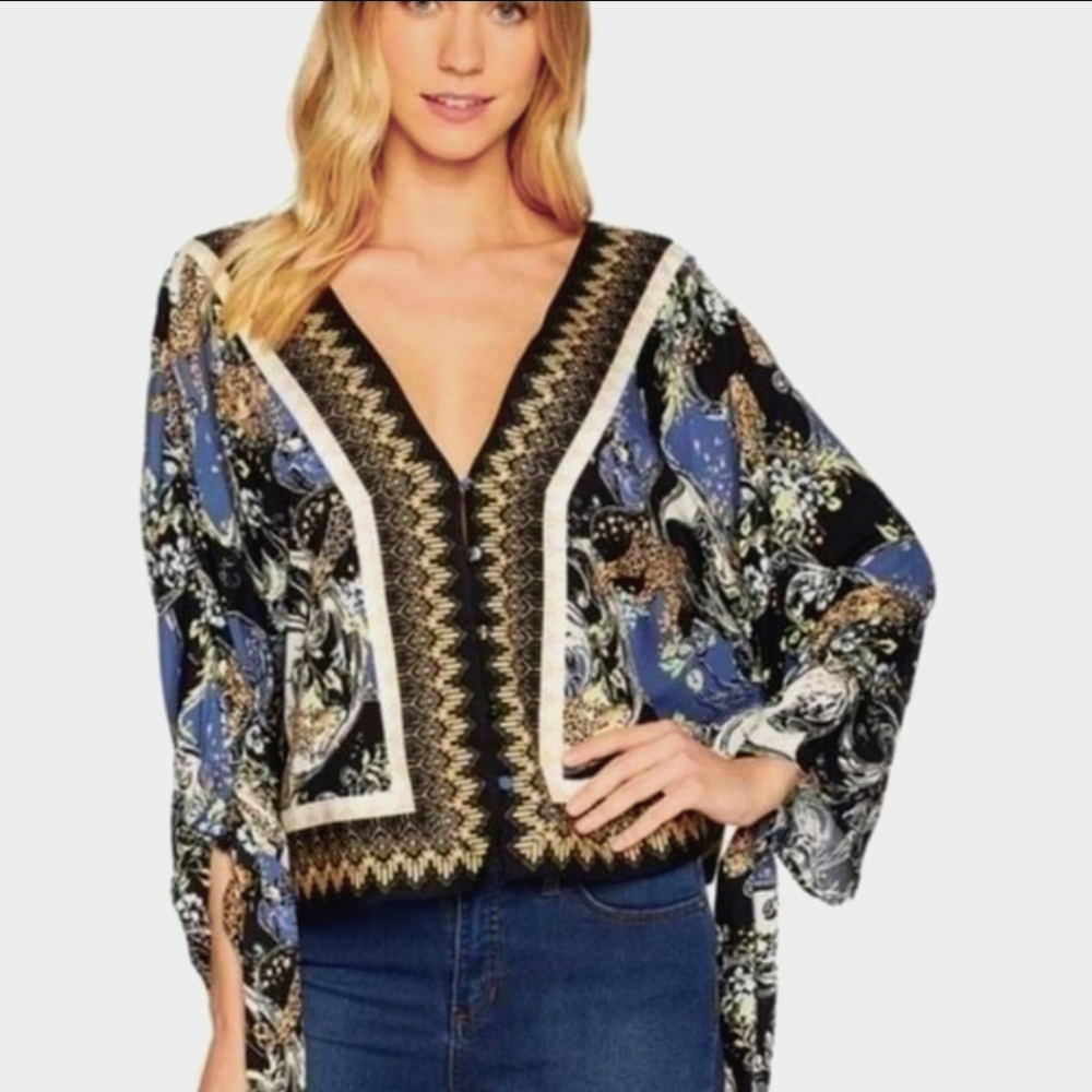 Free People Catch Me If You Can Tie  Sleeve Top